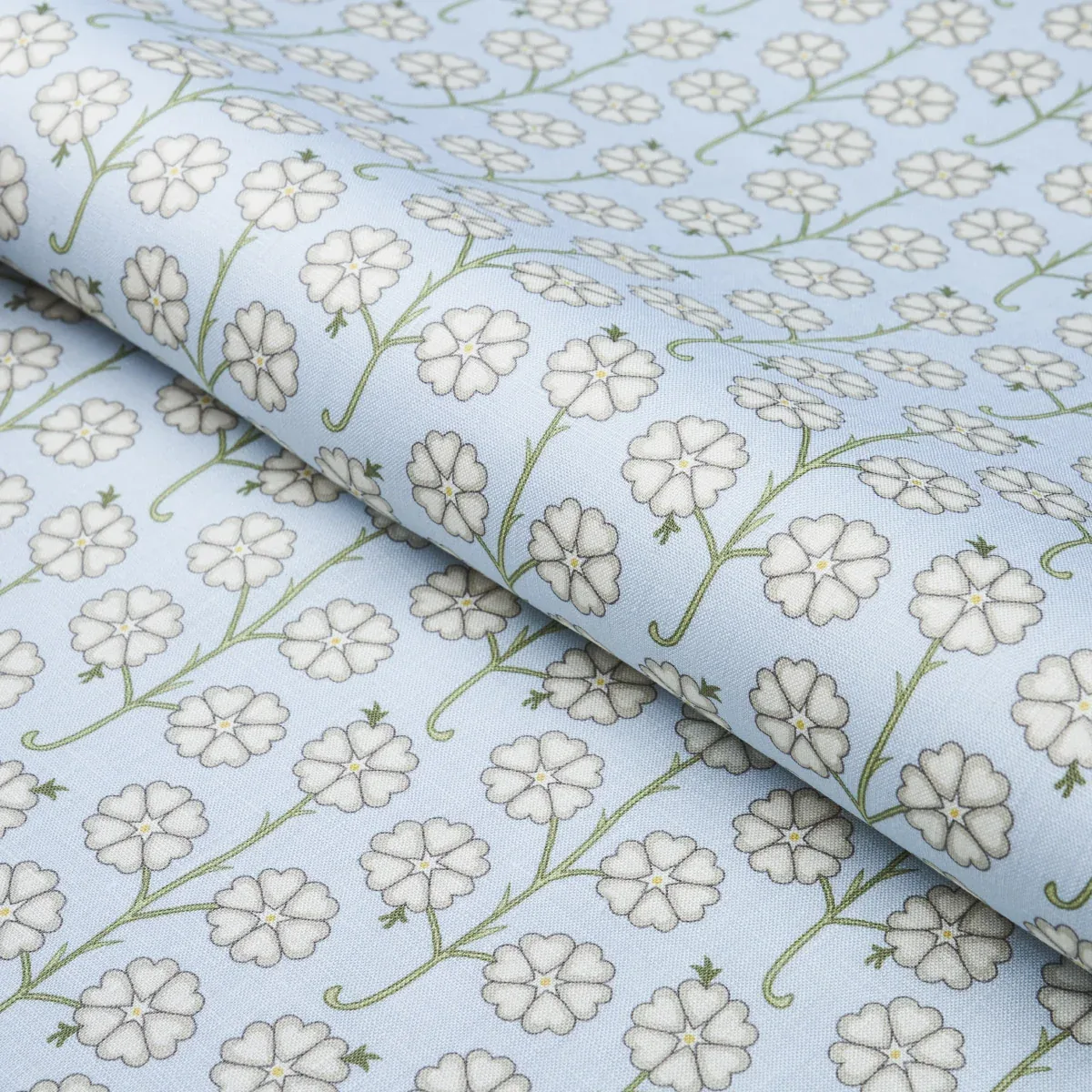 GARDENIA fabric EGG BLUE color by Schumacher