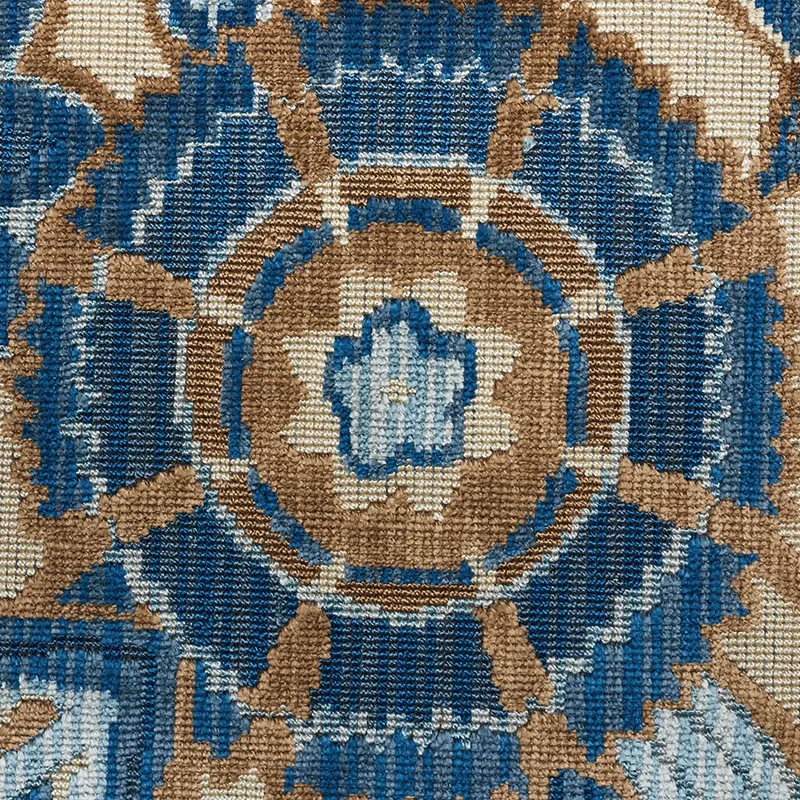 GARLAND VELVET fabric BLUE color by Schumacher