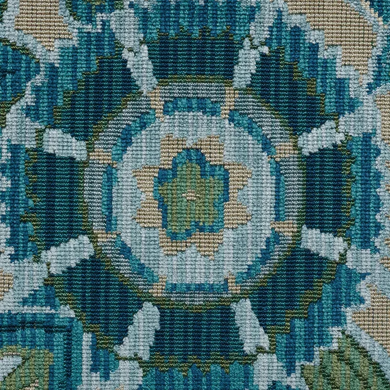 GARLAND VELVET Fabric – PEACOCK | Schumacher | Wallpaper Twi GARLAND VELVET fabric PEACOCK color by Schumacher