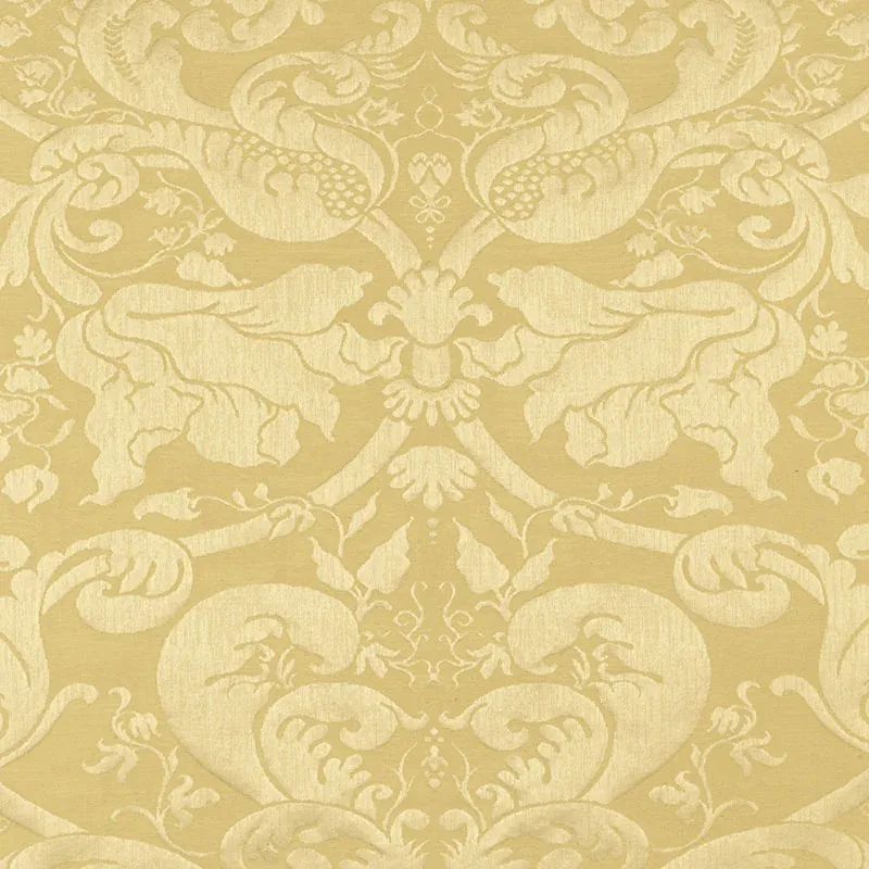 GAVOTTE BROCATELLE DAMASK fabric BEIGE color by Schumacher