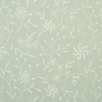 Georgia Linen Embroidery Fabric – AQUA | Schumacher | Wallpa Georgia Linen Embroidery fabric AQUA color by Schumacher