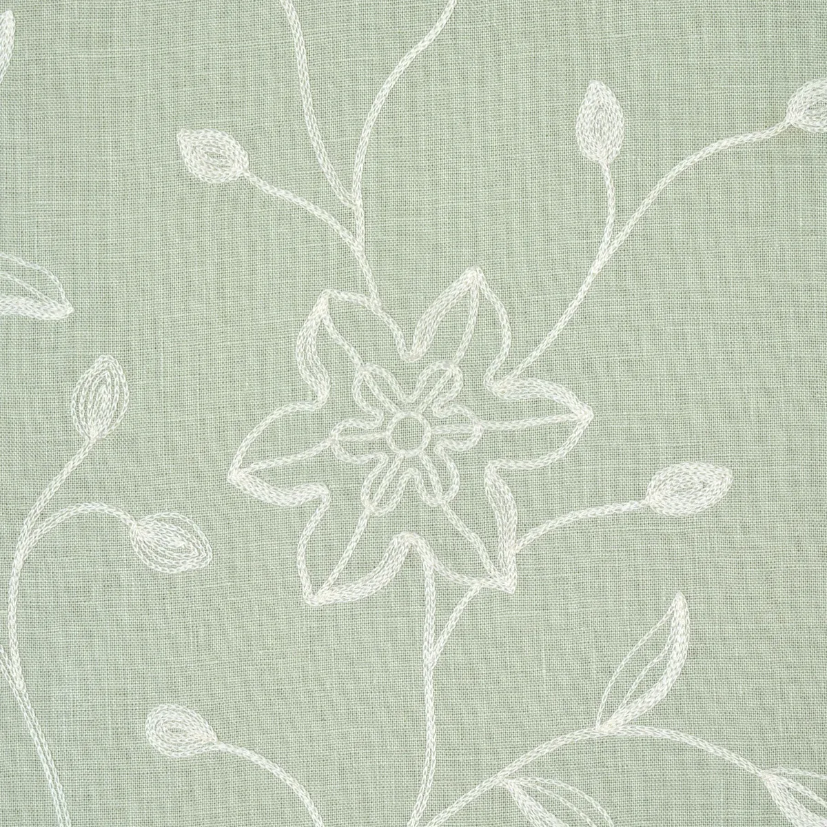 Georgia Linen Embroidery Fabric – AQUA | Schumacher | Wallpa Georgia Linen Embroidery fabric AQUA color by Schumacher