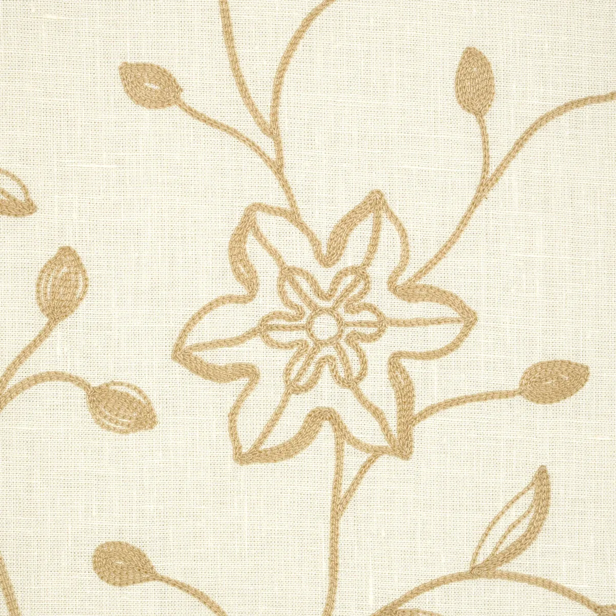 GEORGIA LINEN EMBROIDERY fabric SAND color by Schumacher
