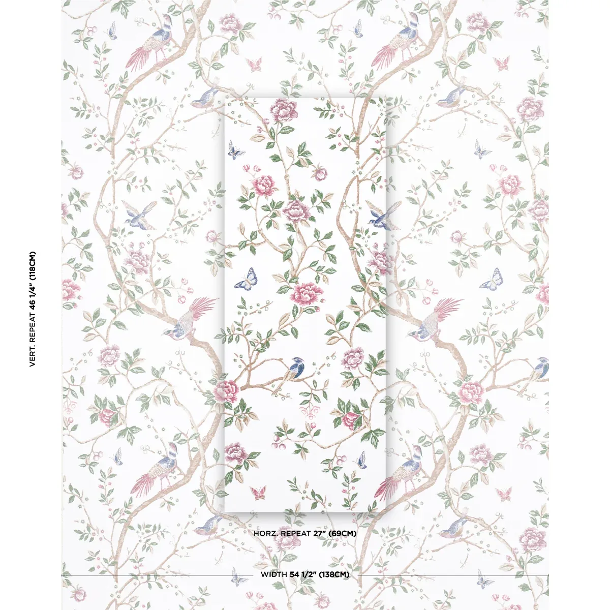 GEORGIA VINE fabric IVORY color by Schumacher