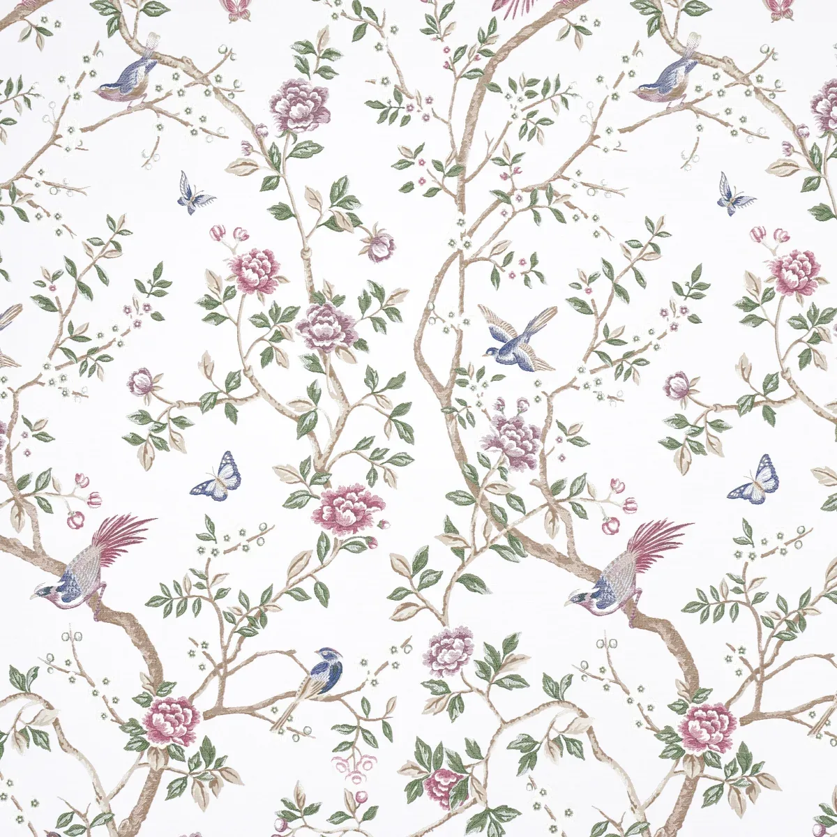 GEORGIA VINE fabric IVORY color by Schumacher