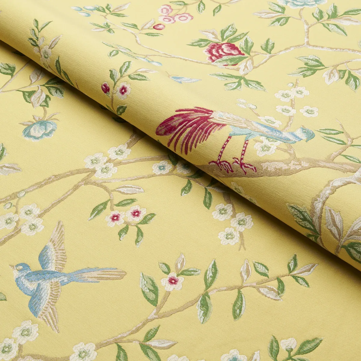 GEORGIA VINE Fabric – SOFT YELLOW | Schumacher | Wallpaper T GEORGIA VINE fabric SOFT YELLOW color by Schumacher