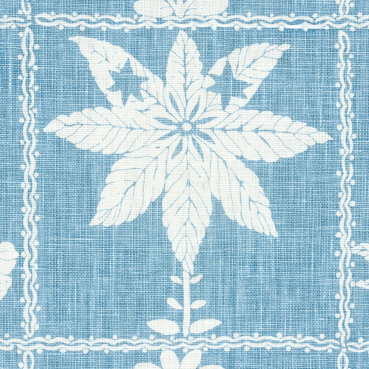 GEORGIA WILDFLOWERS fabric BLUE color by Schumacher