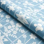 GEORGIA WILDFLOWERS fabric BLUE color by Schumacher