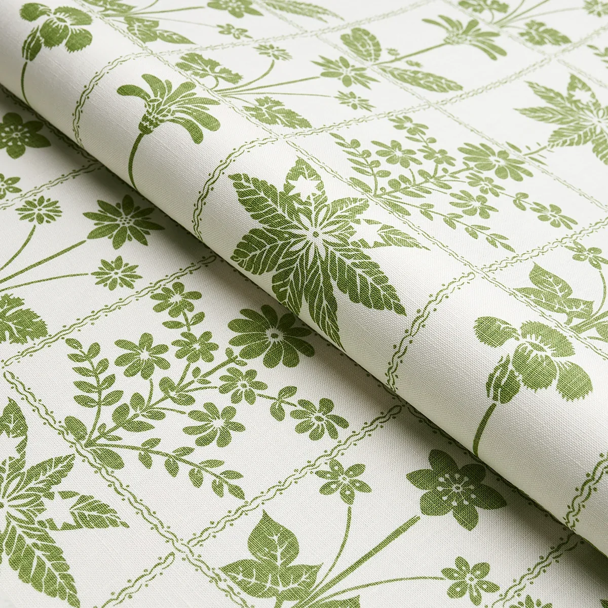 GEORGIA WILDFLOWERS Fabric – LEAF | Schumacher | Wallpaper T GEORGIA WILDFLOWERS fabric LEAF color by Schumacher