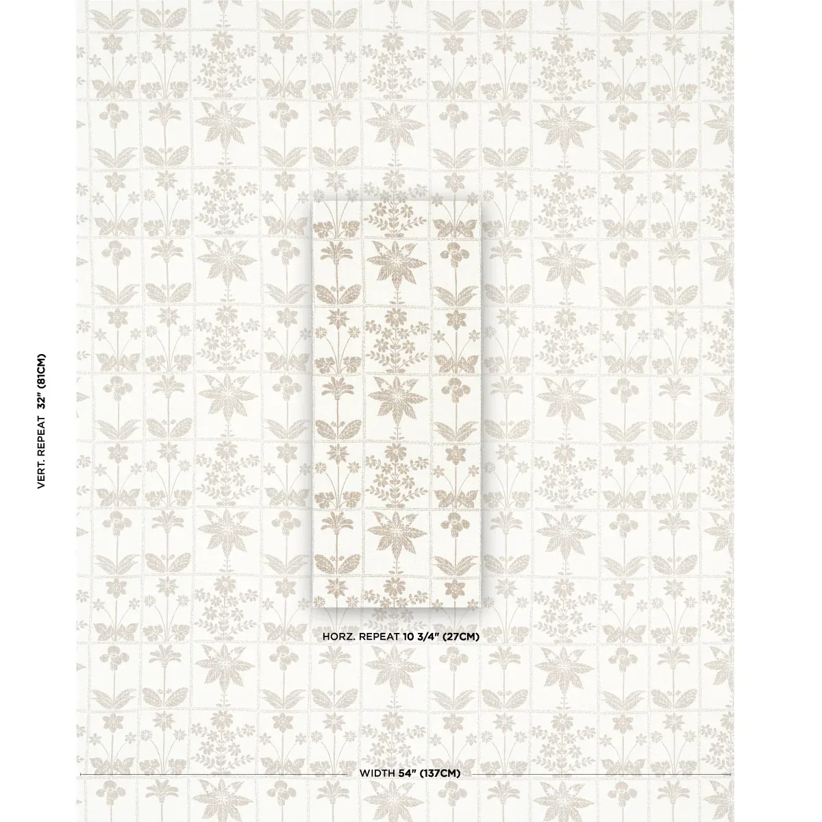 GEORGIA WILDFLOWERS Fabric – NEUTRAL | Schumacher | Wallpape GEORGIA WILDFLOWERS fabric NEUTRAL color by Schumacher