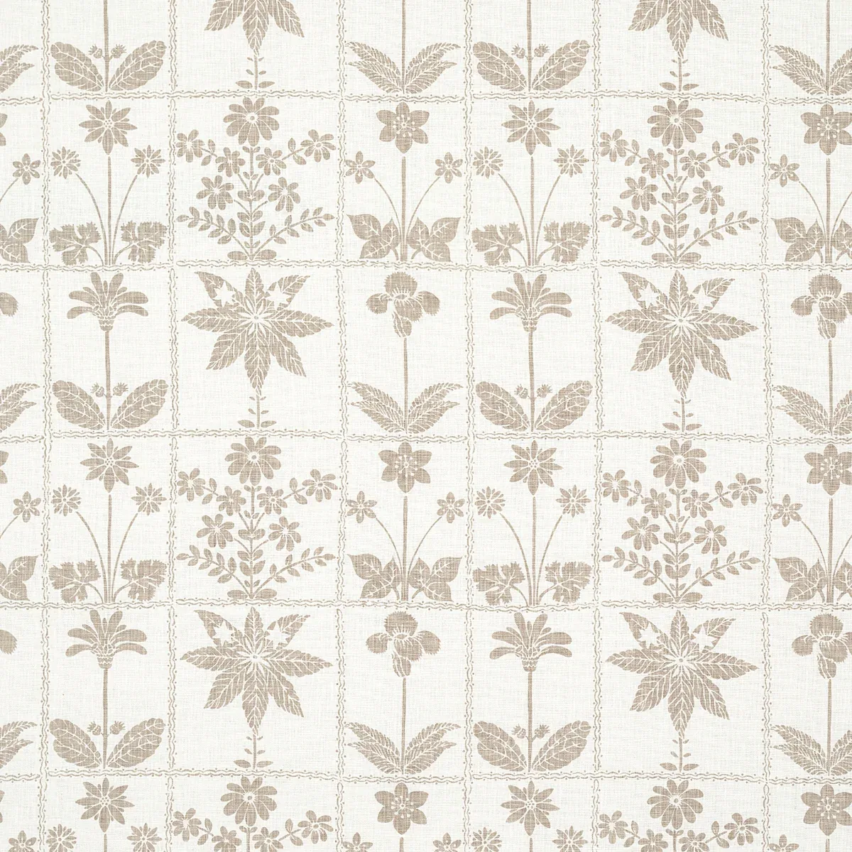 GEORGIA WILDFLOWERS fabric NEUTRAL color by Schumacher