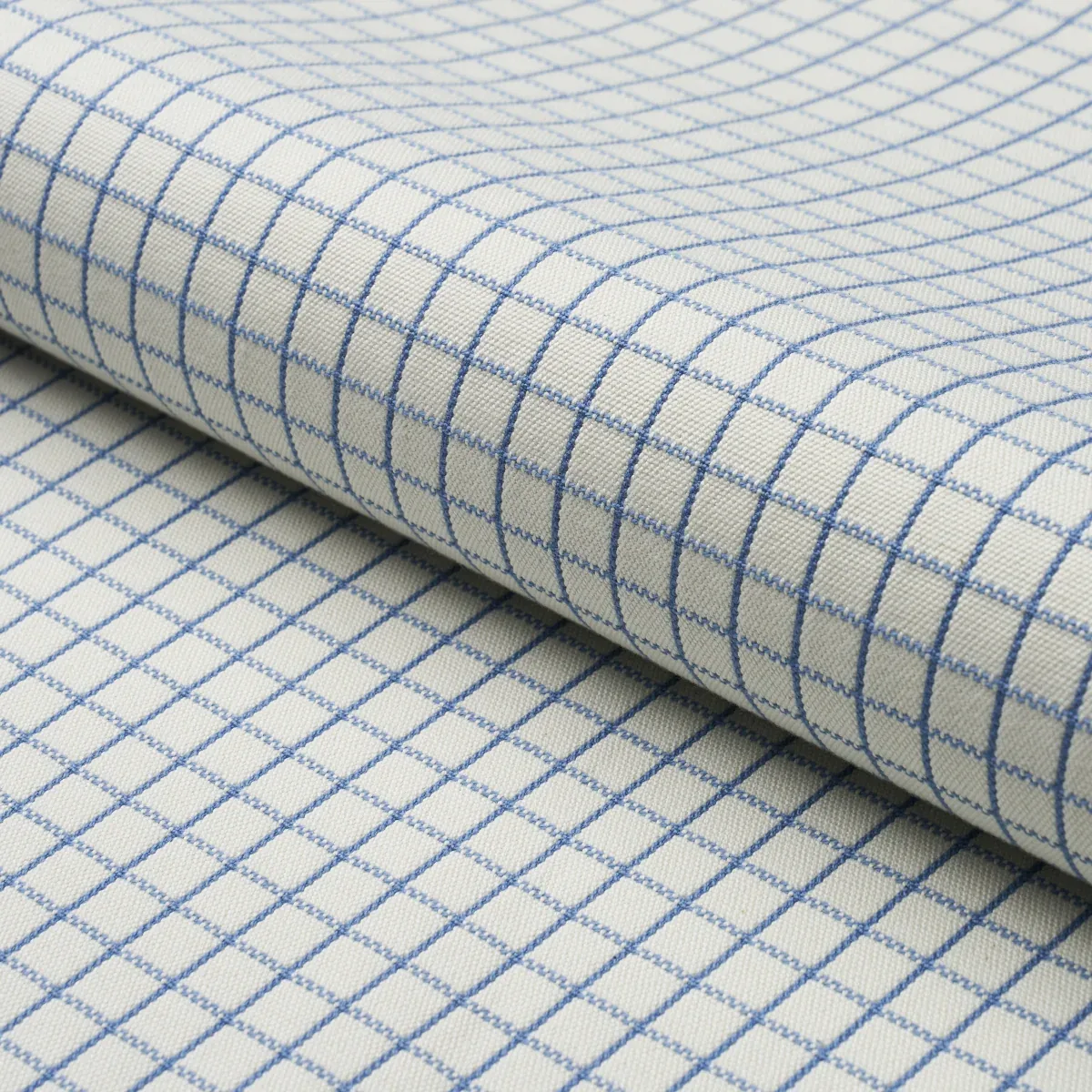GEORGIE REVERSIBLE CHECK fabric INDIGO color by Schumacher