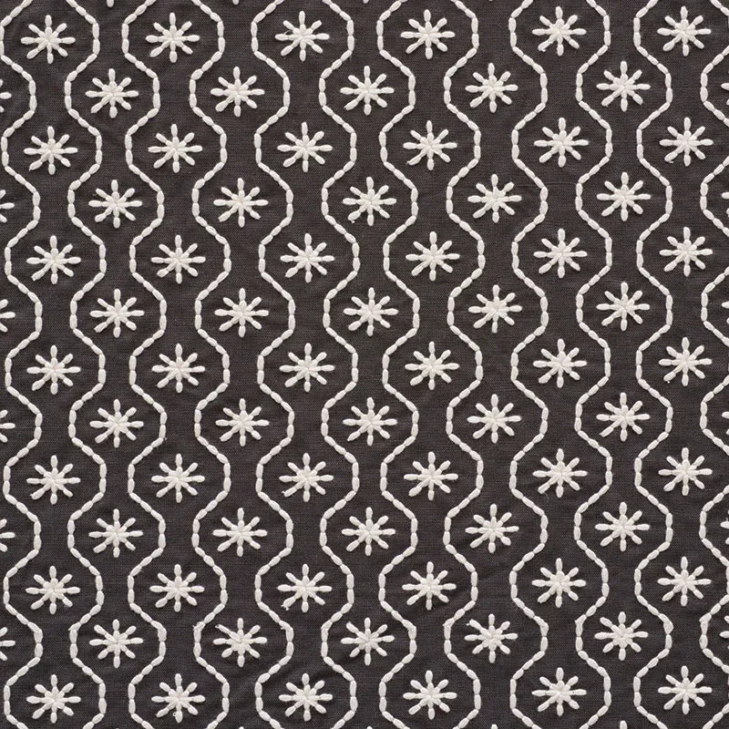 GIGI EMBROIDERY fabric GRAPHITE color by Schumacher