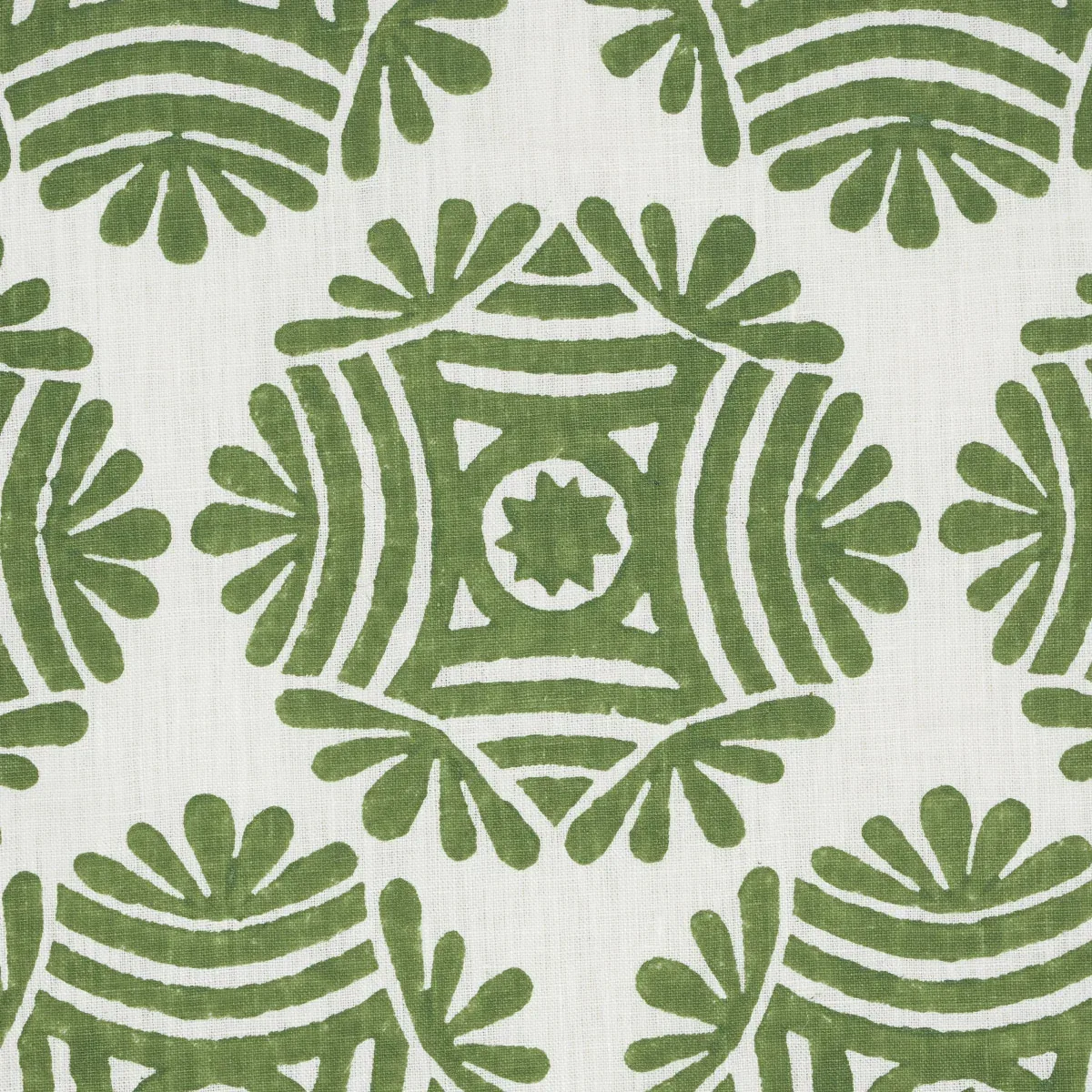 GILDED STAR BLOCK PRINT Fabric – GREEN | Schumacher | Wallpa GILDED STAR BLOCK PRINT fabric GREEN color by Schumacher