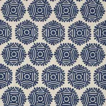GILDED STAR BLOCK PRINT fabric NAVY ON NATURAL color by Schumacher