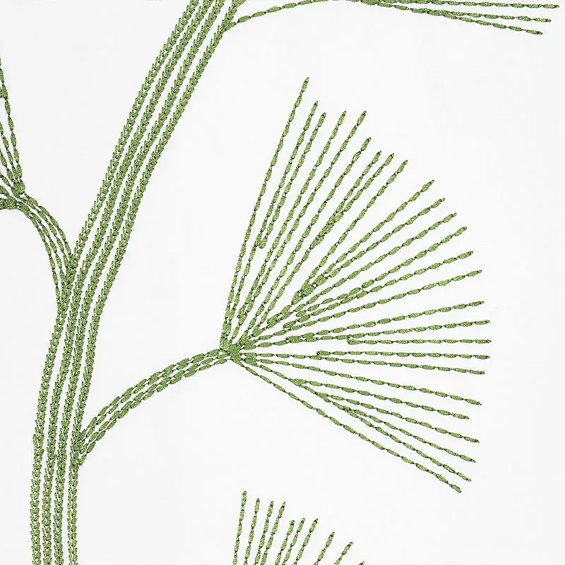 GINKGO EMBROIDERY fabric LEAF color by Schumacher