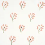 GINKGO HAND BLOCK PRINT Fabric – PINK AND SAGE ON WHITE | Sc GINKGO HAND BLOCK PRINT fabric PINK AND SAGE ON WHITE color by Schumacher