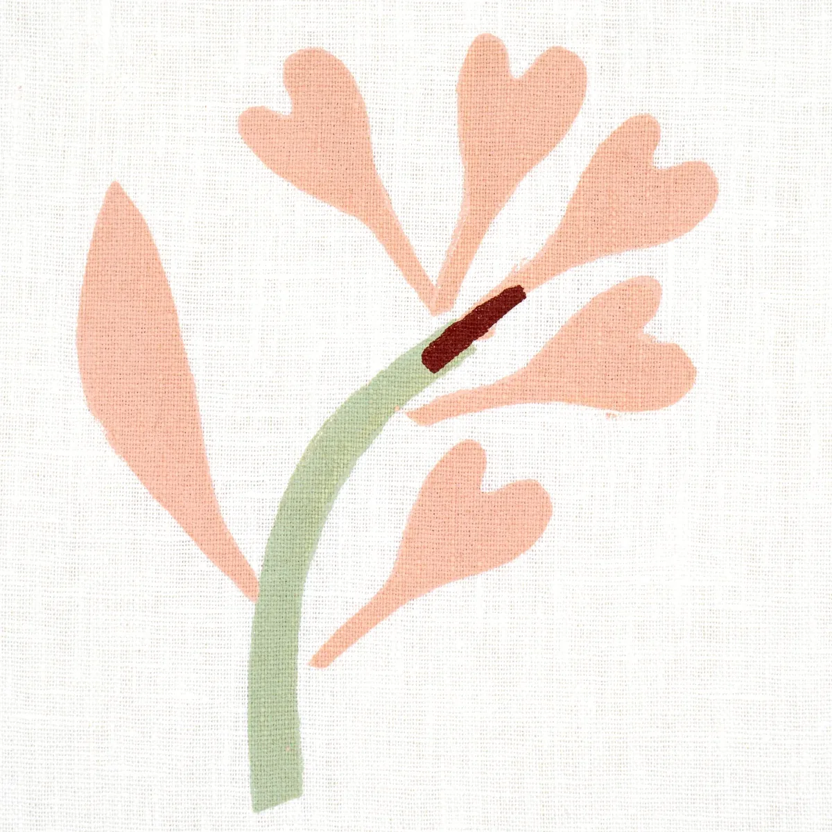 GINKGO HAND BLOCK PRINT Fabric – PINK AND SAGE ON WHITE | Sc GINKGO HAND BLOCK PRINT fabric PINK AND SAGE ON WHITE color by Schumacher