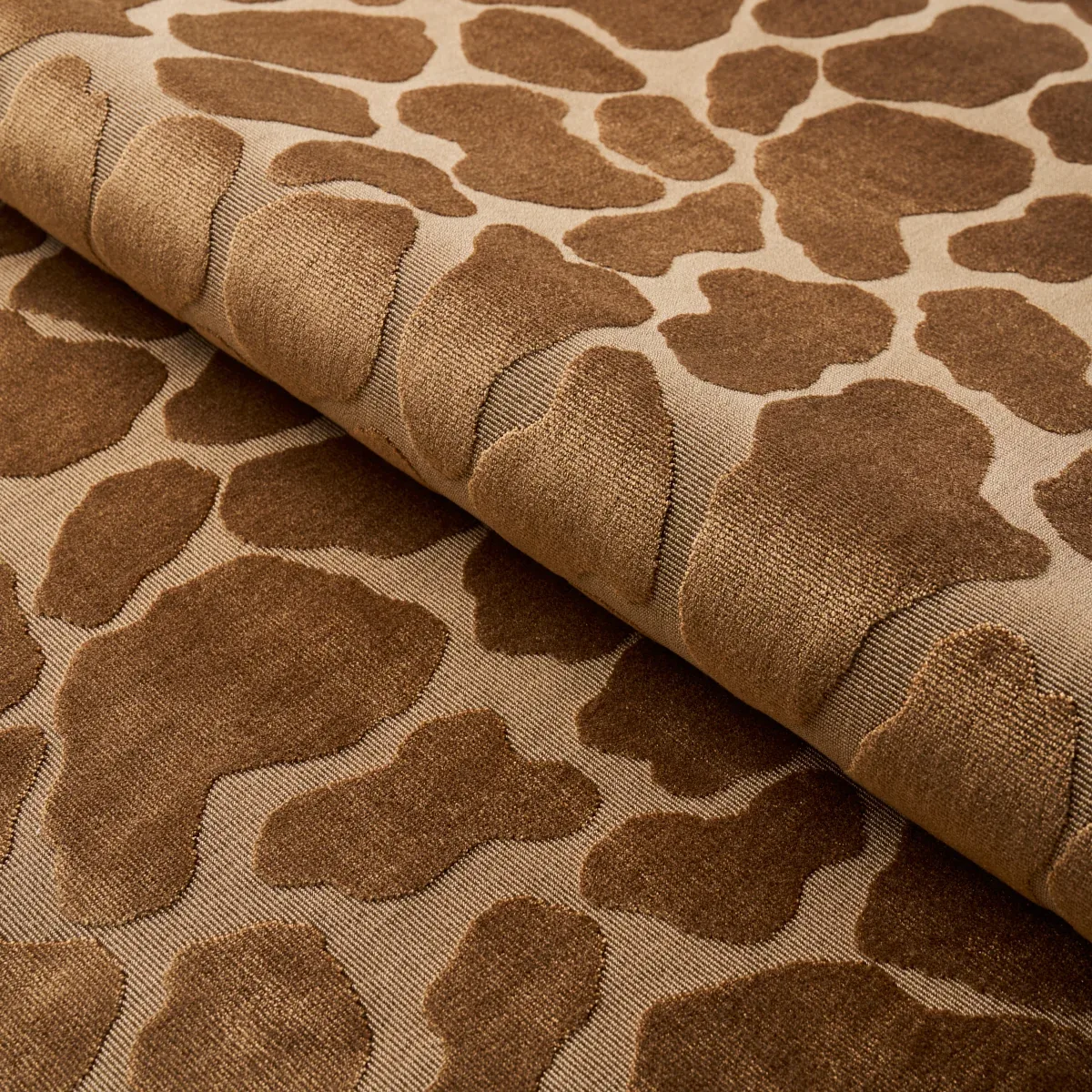 GIRAFFE VELVET fabric SAFARI color by Schumacher