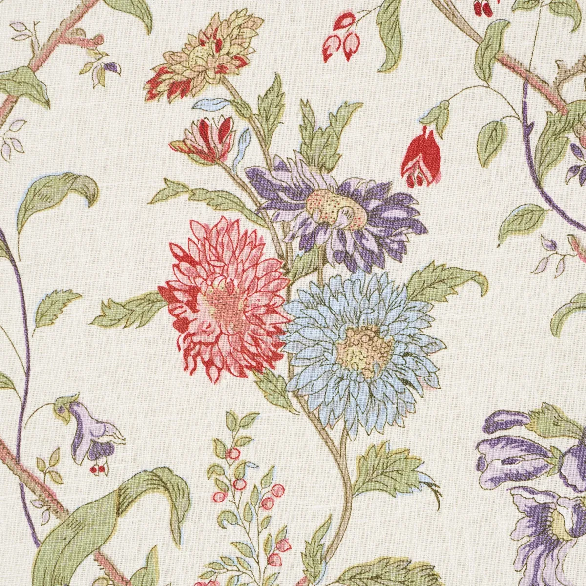 GISELLE FLORAL Fabric – IVORY | Schumacher | Wallpaper Twins GISELLE FLORAL fabric IVORY color by Schumacher