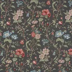 GISELLE FLORAL Fabric – NOIR | Schumacher | Wallpaper Twins GISELLE FLORAL fabric NOIR color by Schumacher
