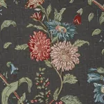 GISELLE FLORAL Fabric – NOIR | Schumacher | Wallpaper Twins GISELLE FLORAL fabric NOIR color by Schumacher