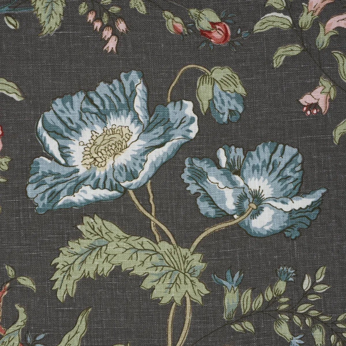 GISELLE FLORAL Fabric – NOIR | Schumacher | Wallpaper Twins GISELLE FLORAL fabric NOIR color by Schumacher