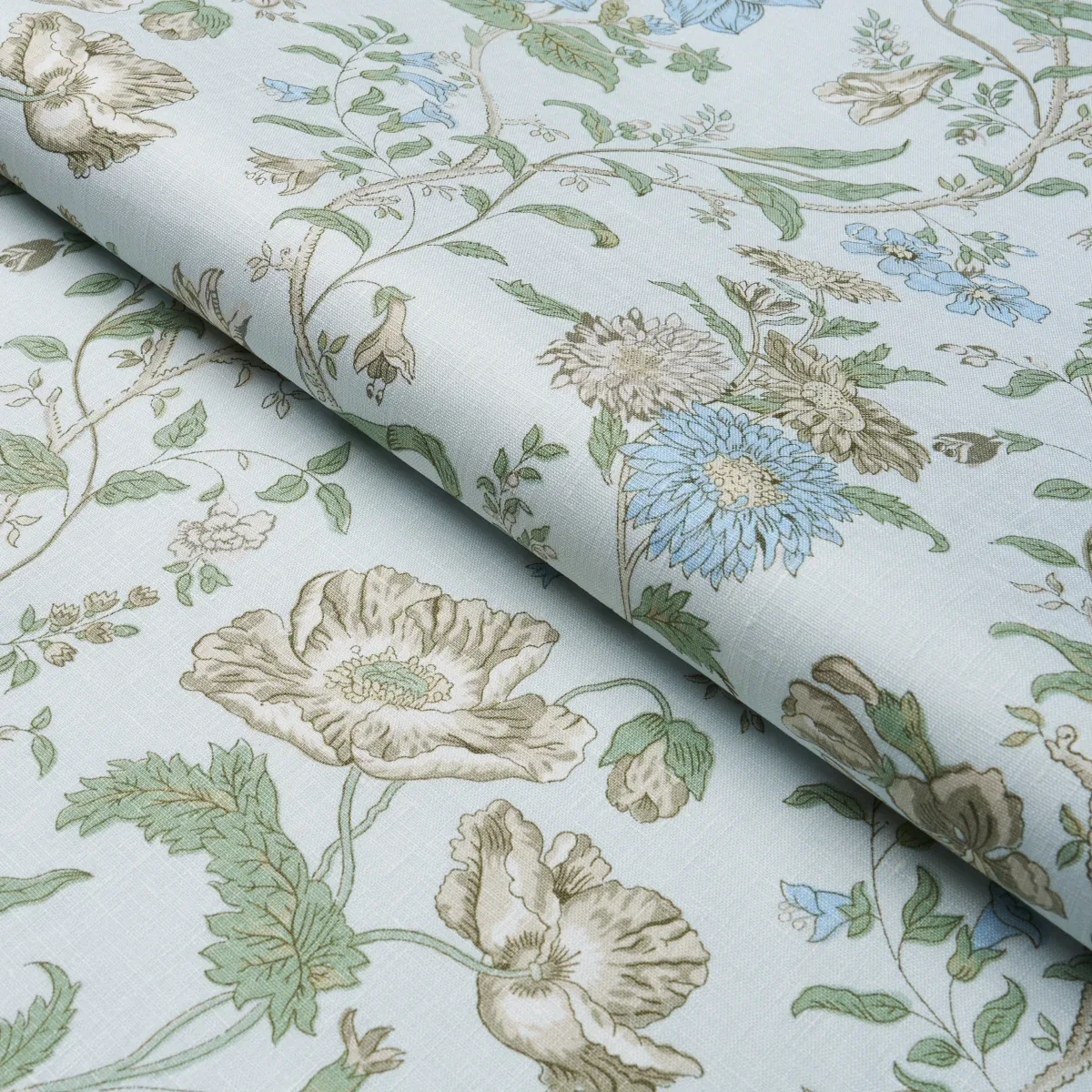 GISELLE FLORAL Fabric – SKY | Schumacher | Wallpaper Twins GISELLE FLORAL fabric SKY color by Schumacher