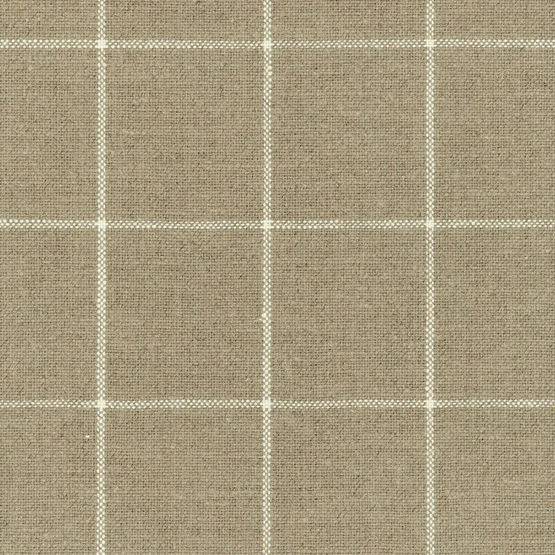 GLENARIFF LINEN CHECK fabric NATURAL color by Schumacher