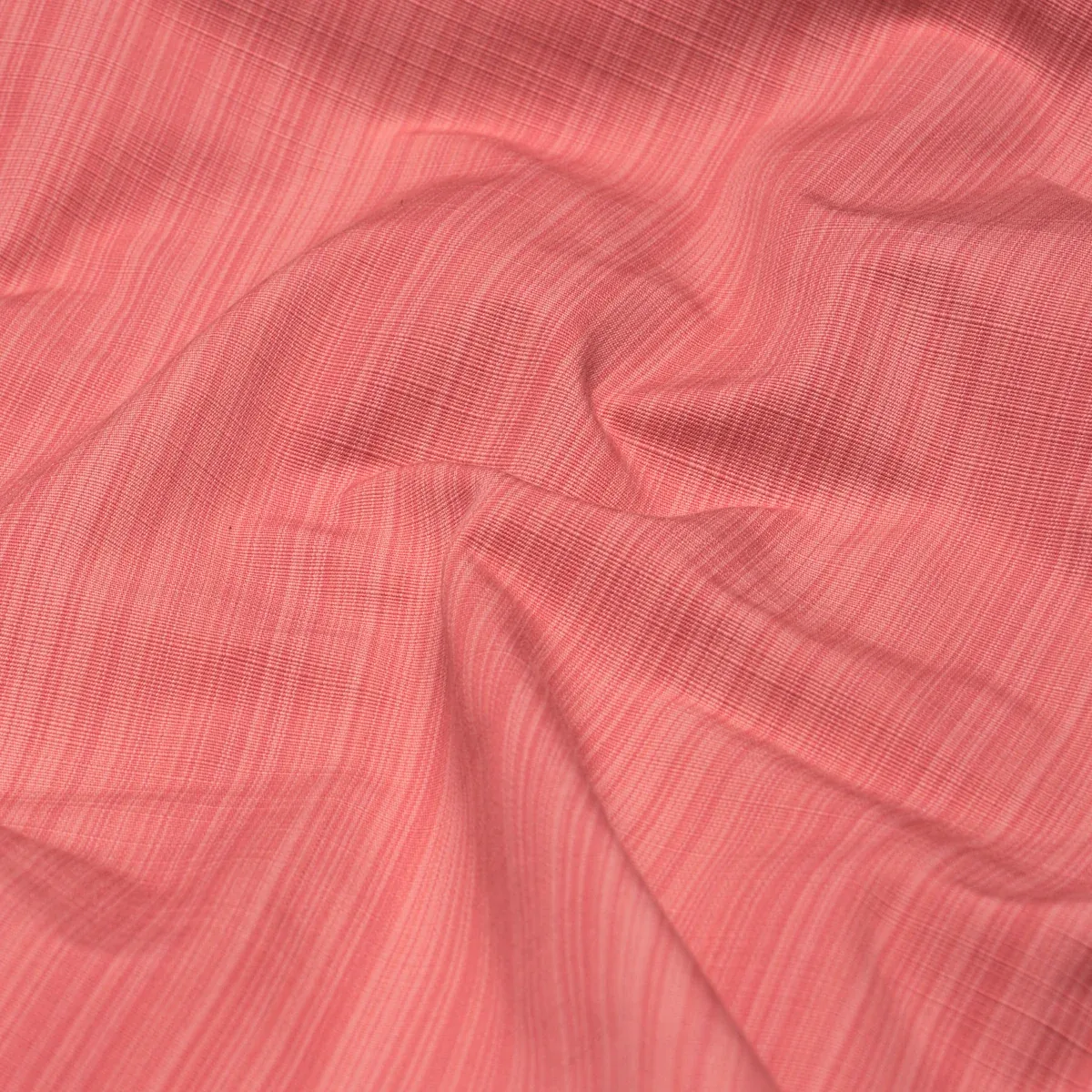 GRACIE SOLID STRIÉ fabric CORAL color by Schumacher