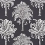 GRAND PALMS Fabric – CARBON | Schumacher | Wallpaper Twins GRAND PALMS fabric CARBON color by Schumacher