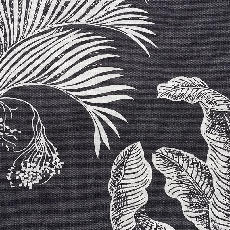 GRAND PALMS Fabric – CARBON | Schumacher | Wallpaper Twins GRAND PALMS fabric CARBON color by Schumacher