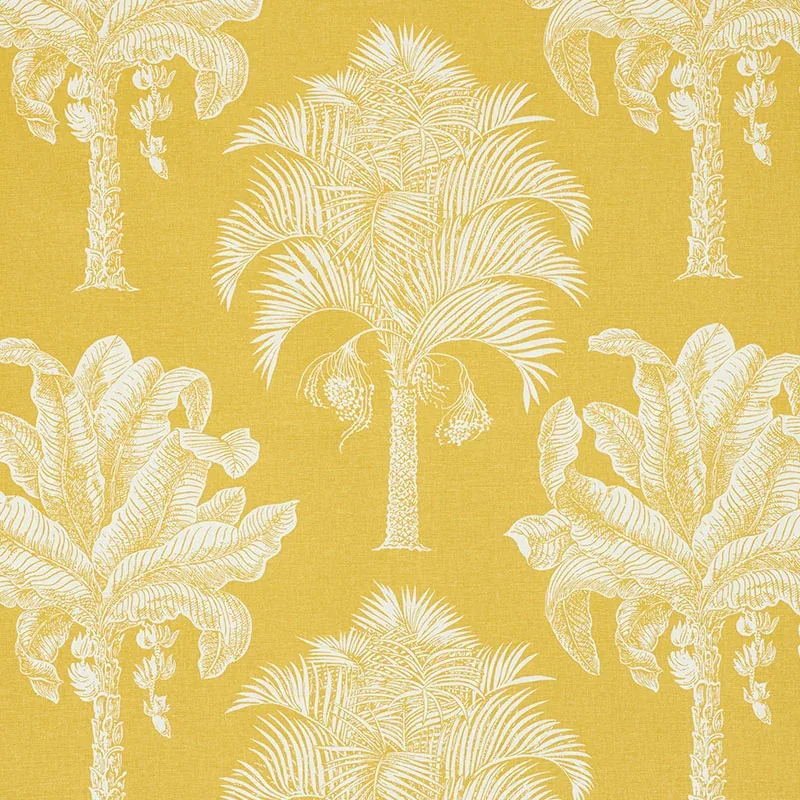 GRAND PALMS fabric GOLD color by Schumacher