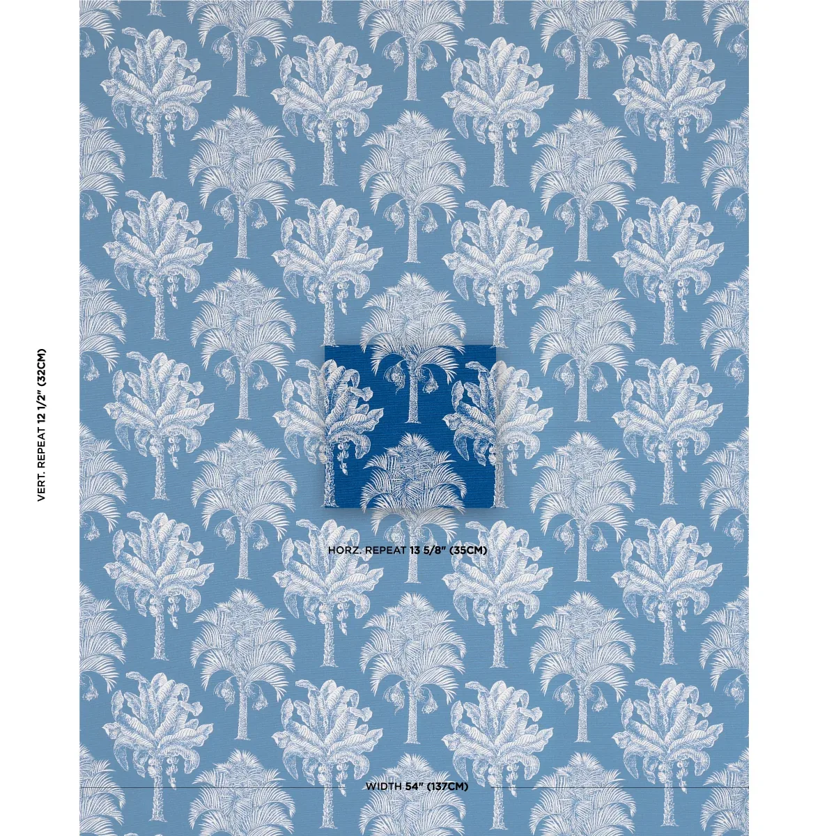 GRAND PALMS INDOOR/OUTDOOR Fabric – NAVY | Schumacher | Wall GRAND PALMS INDOOR/OUTDOOR fabric NAVY color by Schumacher