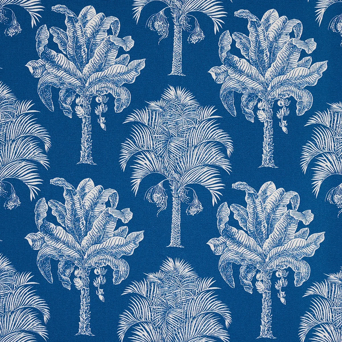 GRAND PALMS INDOOR/OUTDOOR fabric NAVY color by Schumacher