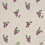 GRAPES HAND BLOCK PRINT fabric PURPLE ON NATURAL color by Schumacher