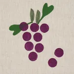 GRAPES HAND BLOCK PRINT fabric PURPLE ON NATURAL color by Schumacher