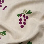 GRAPES HAND BLOCK PRINT fabric PURPLE ON NATURAL color by Schumacher