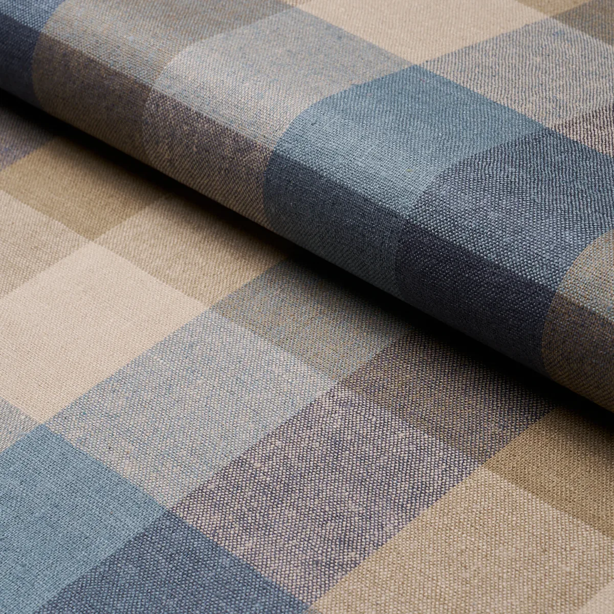 GRAYLYN PLAID fabric INDIGO color by Schumacher