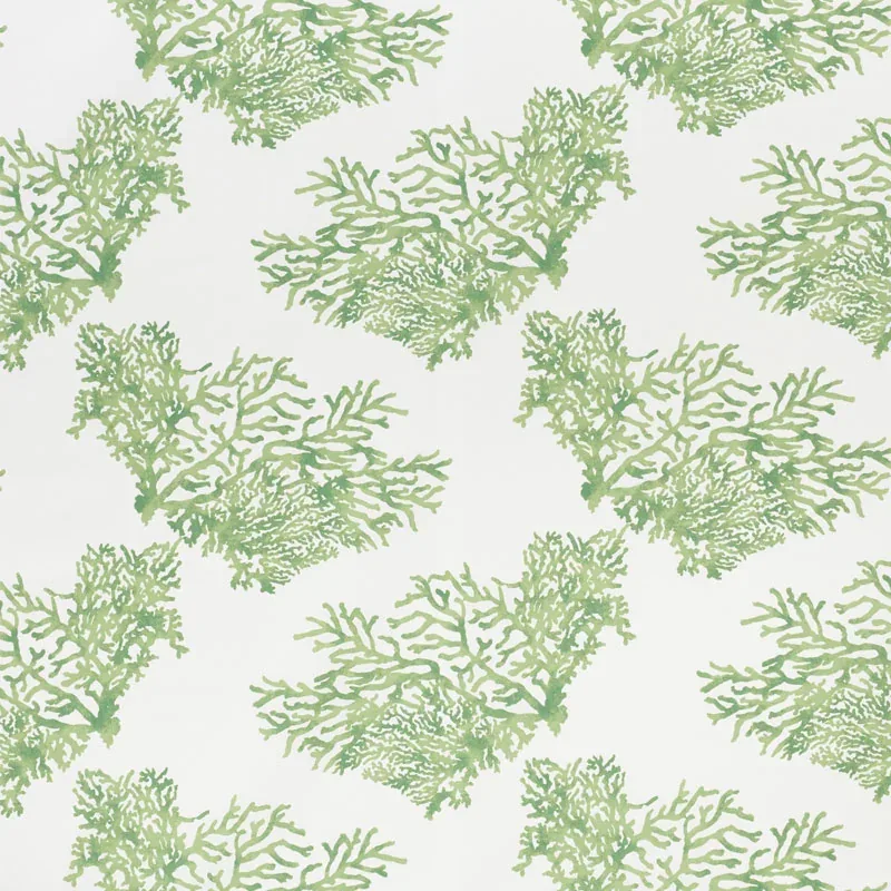 GREAT BARRIER REEF II fabric GREEN color by Schumacher