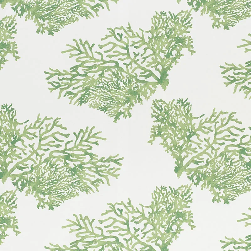 GREAT BARRIER REEF II fabric GREEN color by Schumacher