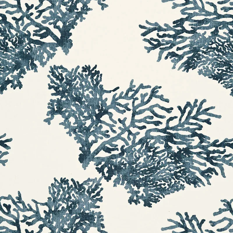 GREAT BARRIER REEF fabric INDIGO color by Schumacher