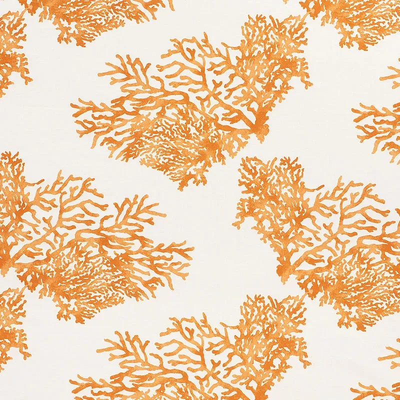 GREAT BARRIER REEF fabric ORANGE color by Schumacher