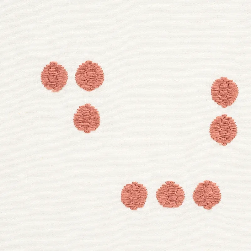 GREAT ROCK EMBROIDERY fabric CORAL color by Schumacher