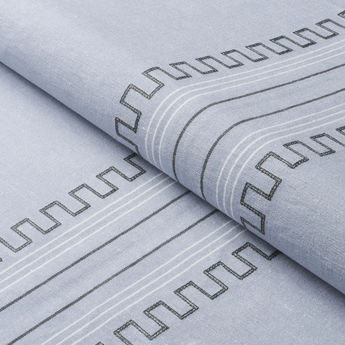 GRECO STRIPE fabric CHAMBRAY color by Schumacher