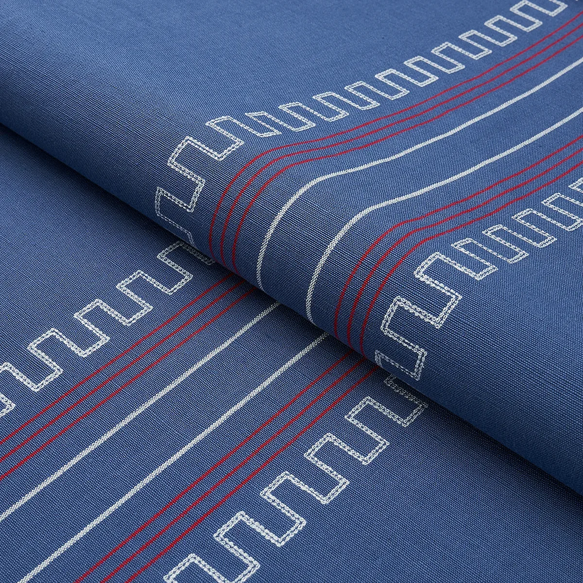 GRECO STRIPE fabric NAVY color by Schumacher