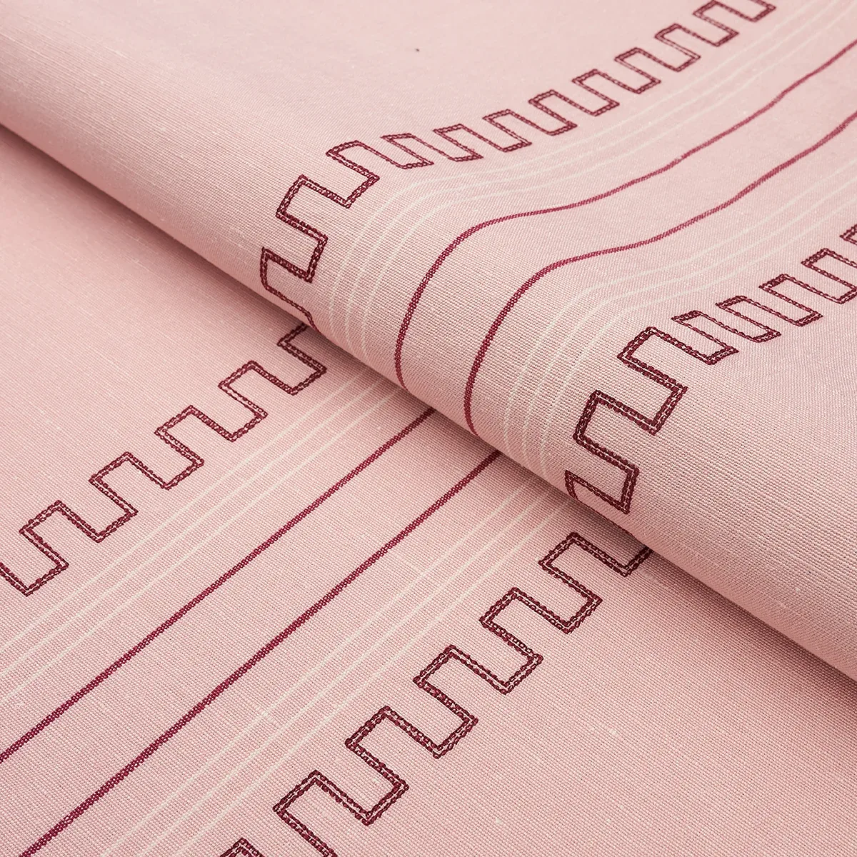 GRECO STRIPE fabric PINK color by Schumacher