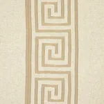 GREEK KEY EMBROIDERY Fabric – PEBBLE AND TAUPE | Schumacher GREEK KEY EMBROIDERY fabric PEBBLE AND TAUPE color by Schumacher