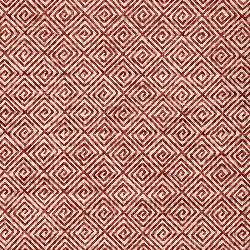 GREEK KEY fabric RUBY color by Schumacher