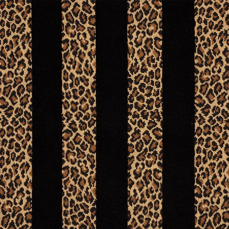 GUEPARD STRIPE VELVET fabric BLACK color by Schumacher